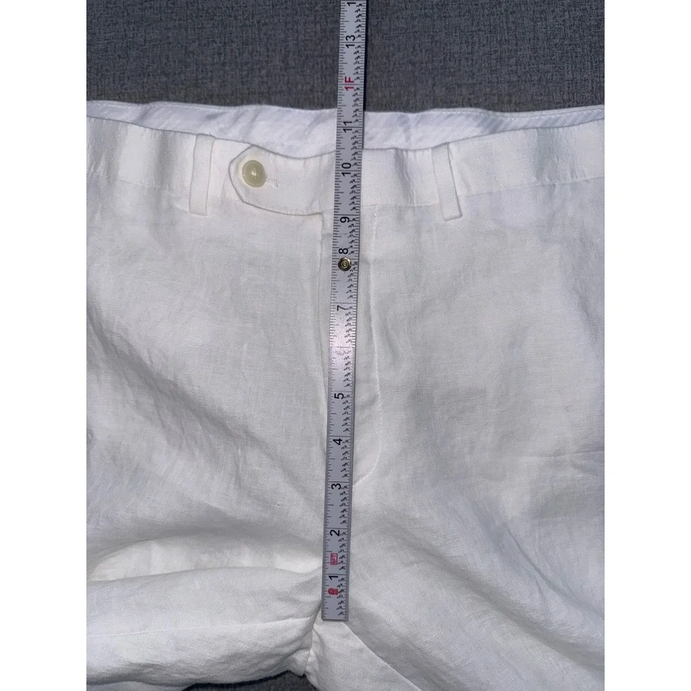 Ralph Lauren Black Label 39x28 Linen Pants White Flat Front Trousers Men